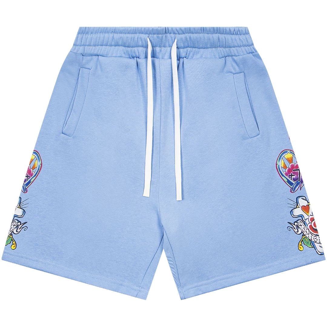 Righteous Craft Side Graphic Fleece Shorts – Blue