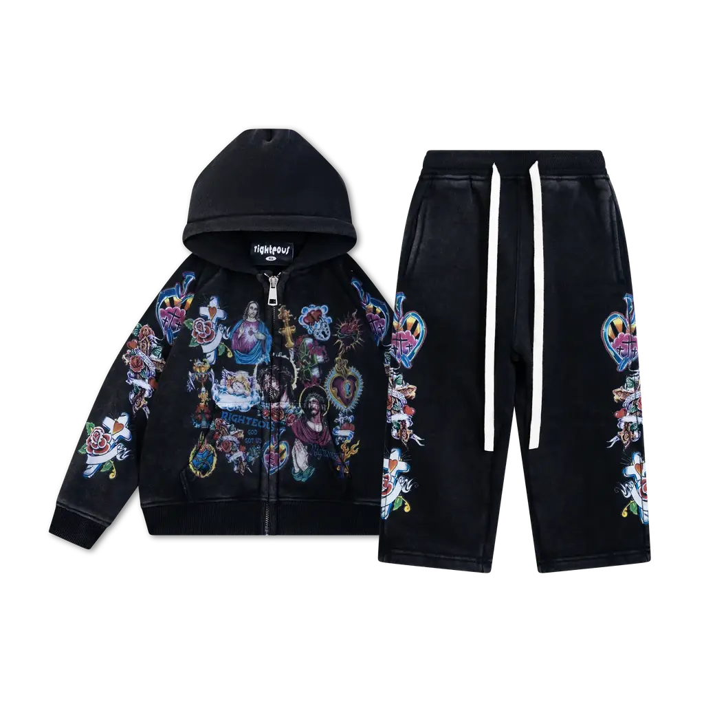 Kids “Risen King” Cropped Zip Tracksuit