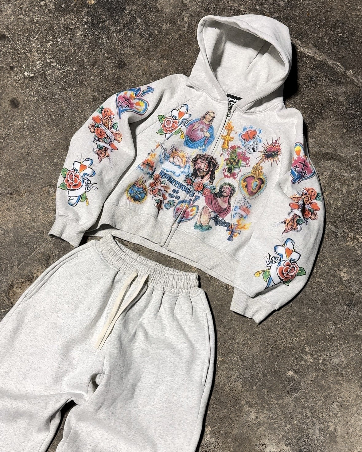 We Are Righteous Risen King Zip Up White