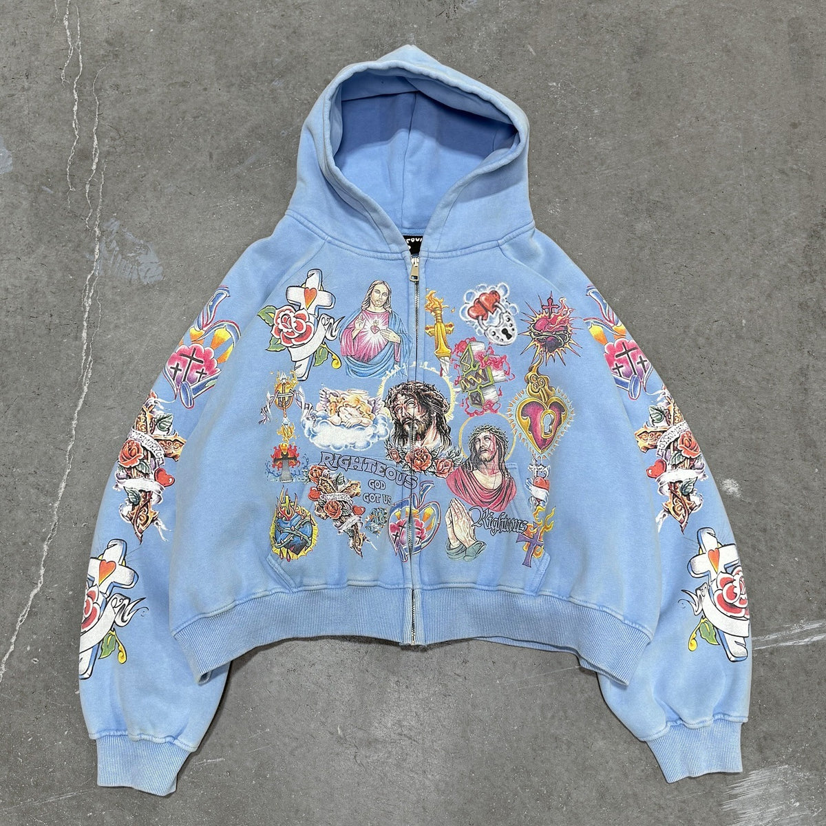We Are Righteous Risen King Zip Up Sky Blue