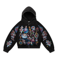 We Are Righteous Black “Risen King” Cropped Zip Up Hoodie